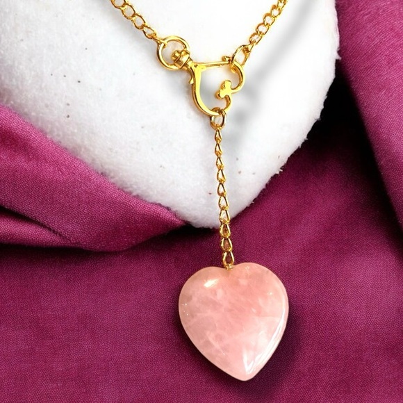 Gorgeous Rose Quartz heart pendant necklace It is the love stone for a reason - Picture 10 of 15